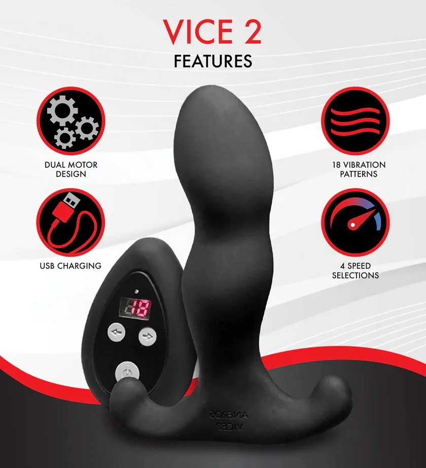Aneros Vice 2 Máy Massage Tuyến Tiền Liệt Có Rung Remote Điều Khiển Từ Xa — ảnh 2