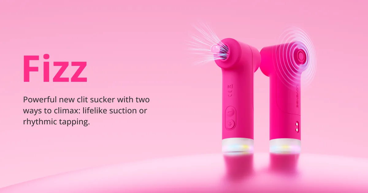 Lovense Fizz máy bú hút âm vật 2 đầu, hút và gõ nhịp, điều khiển app – ảnh sản phẩm